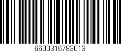 Código de barras (EAN, GTIN, SKU, ISBN): '6600316783013'