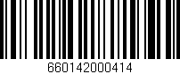 Código de barras (EAN, GTIN, SKU, ISBN): '660142000414'