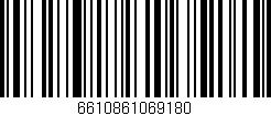 Código de barras (EAN, GTIN, SKU, ISBN): '6610861069180'