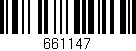 Código de barras (EAN, GTIN, SKU, ISBN): '661147'