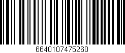 Código de barras (EAN, GTIN, SKU, ISBN): '6640107475260'