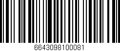 Código de barras (EAN, GTIN, SKU, ISBN): '6643098100081'