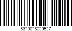 Código de barras (EAN, GTIN, SKU, ISBN): '6670076333537'