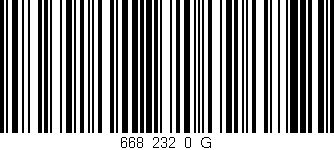 Código de barras (EAN, GTIN, SKU, ISBN): '668_232_0_G'