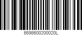 Código de barras (EAN, GTIN, SKU, ISBN): '6698600200020L'