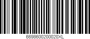 Código de barras (EAN, GTIN, SKU, ISBN): '6698600200020XL'