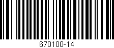 Código de barras (EAN, GTIN, SKU, ISBN): '670100-14'