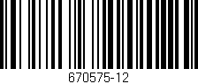 Código de barras (EAN, GTIN, SKU, ISBN): '670575-12'