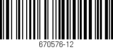 Código de barras (EAN, GTIN, SKU, ISBN): '670576-12'