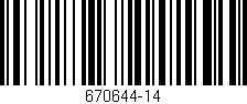 Código de barras (EAN, GTIN, SKU, ISBN): '670644-14'