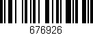Código de barras (EAN, GTIN, SKU, ISBN): '676926'