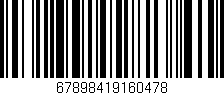Código de barras (EAN, GTIN, SKU, ISBN): '67898419160478'