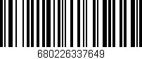 Código de barras (EAN, GTIN, SKU, ISBN): '680226337649'