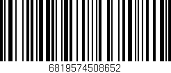 Código de barras (EAN, GTIN, SKU, ISBN): '6819574508652'