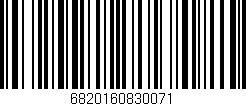 Código de barras (EAN, GTIN, SKU, ISBN): '6820160830071'