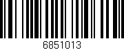 Código de barras (EAN, GTIN, SKU, ISBN): '6851013'