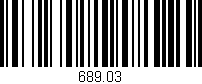 Código de barras (EAN, GTIN, SKU, ISBN): '689.03'