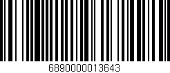 Código de barras (EAN, GTIN, SKU, ISBN): '6890000013643'