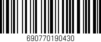 Código de barras (EAN, GTIN, SKU, ISBN): '690770190430'