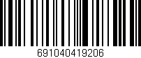 Código de barras (EAN, GTIN, SKU, ISBN): '691040419206'