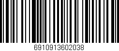 Código de barras (EAN, GTIN, SKU, ISBN): '6910913602038'
