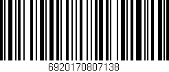 Código de barras (EAN, GTIN, SKU, ISBN): '6920170807138'