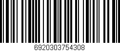 Código de barras (EAN, GTIN, SKU, ISBN): '6920303754308'