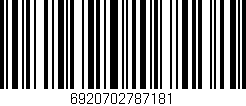Código de barras (EAN, GTIN, SKU, ISBN): '6920702787181'