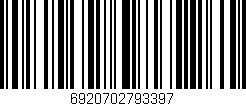 Código de barras (EAN, GTIN, SKU, ISBN): '6920702793397'