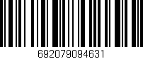 Código de barras (EAN, GTIN, SKU, ISBN): '692079094631'