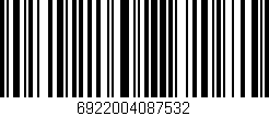 Código de barras (EAN, GTIN, SKU, ISBN): '6922004087532'