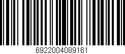 Código de barras (EAN, GTIN, SKU, ISBN): '6922004089161'