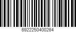 Código de barras (EAN, GTIN, SKU, ISBN): '6922250400284'