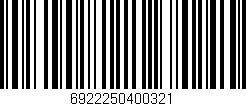 Código de barras (EAN, GTIN, SKU, ISBN): '6922250400321'