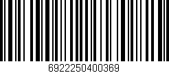Código de barras (EAN, GTIN, SKU, ISBN): '6922250400369'
