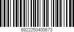 Código de barras (EAN, GTIN, SKU, ISBN): '6922250400673'
