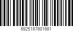 Código de barras (EAN, GTIN, SKU, ISBN): '6925187801681'