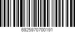 Código de barras (EAN, GTIN, SKU, ISBN): '6925970700191'