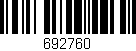 Código de barras (EAN, GTIN, SKU, ISBN): '692760'