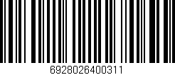 Código de barras (EAN, GTIN, SKU, ISBN): '6928026400311'