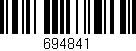 Código de barras (EAN, GTIN, SKU, ISBN): '694841'