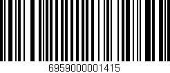 Código de barras (EAN, GTIN, SKU, ISBN): '6959000001415'