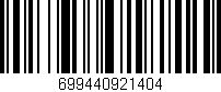 Código de barras (EAN, GTIN, SKU, ISBN): '699440921404'