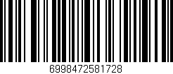 Código de barras (EAN, GTIN, SKU, ISBN): '6998472581728'