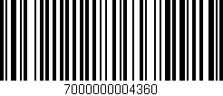 Código de barras (EAN, GTIN, SKU, ISBN): '7000000004360'
