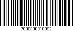 Código de barras (EAN, GTIN, SKU, ISBN): '7000000010392'