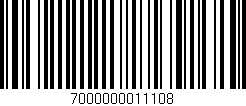 Código de barras (EAN, GTIN, SKU, ISBN): '7000000011108'