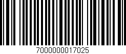 Código de barras (EAN, GTIN, SKU, ISBN): '7000000017025'