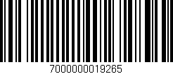 Código de barras (EAN, GTIN, SKU, ISBN): '7000000019265'