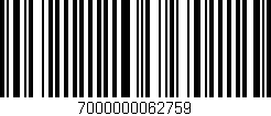 Código de barras (EAN, GTIN, SKU, ISBN): '7000000062759'